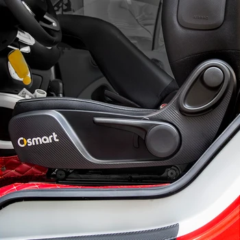 

2PCS Carbon Fiber Seat Decoration Protection Sticker For Mercedes Benz Smart 453 fortwo Car Styling Auto Accessories