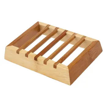 

New 2pcs Wooden Soap Dish Holder Tray Wood color