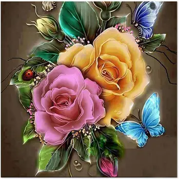 

Meian Rose 3D large DIY Diamond painting cross stitch full square 5D diamond art painting kit home decor handmade gift