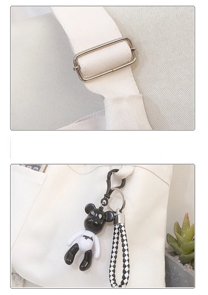 New Lady's Cross-body Bag Canvas Art Plain Color Single Shoulder Bag College and High School Remedial Bag Class Bag