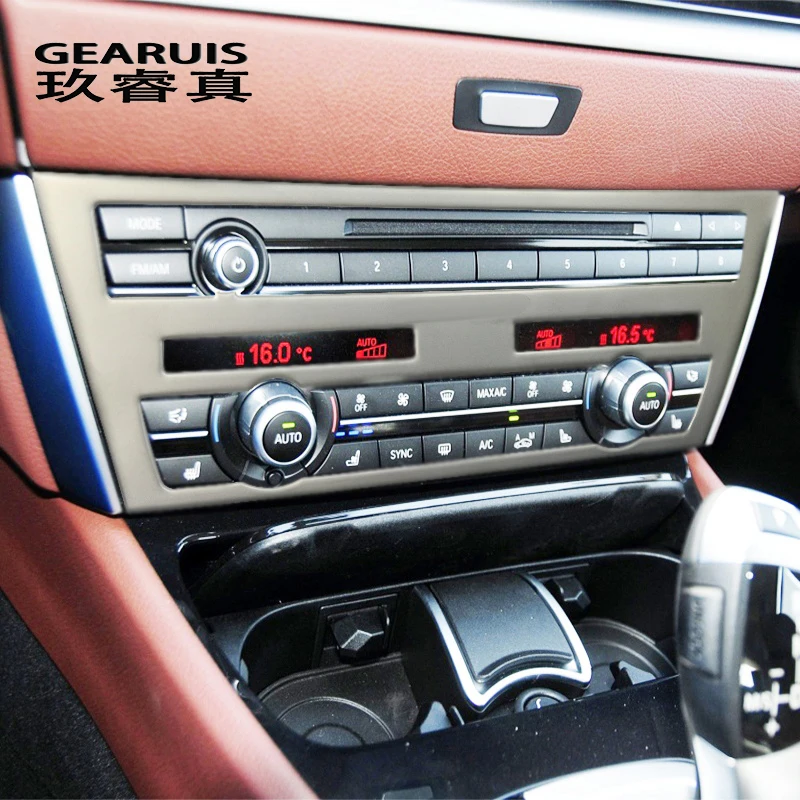 

For BMW F07 5 Series GT Car Styling CD Control Panel Stickers CD Panel Buttons Cover Frame Decoration Refit Interior Accessories