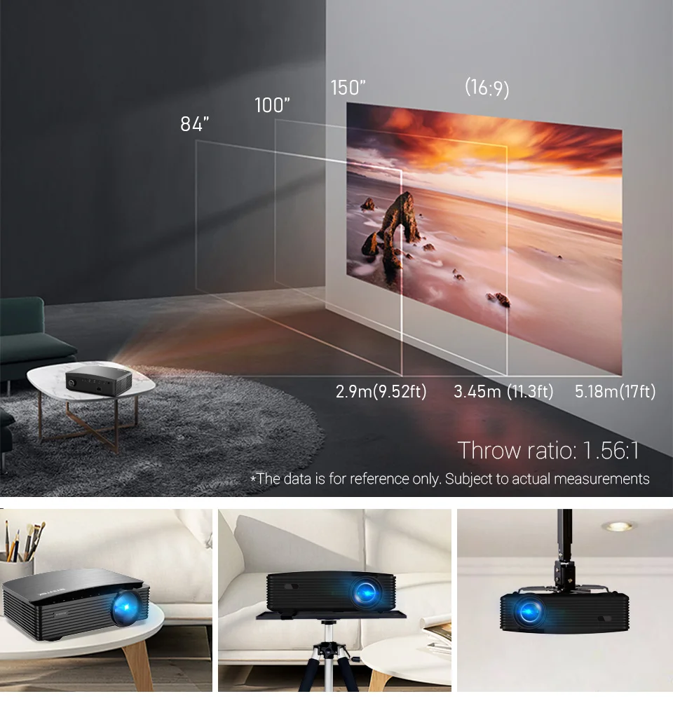 BYINTEK K25 Full HD 4K 1080P LCD Smart Android Wifi LED Video Home Theater Projector 3D for Movie Game Smartphone Tablet best mini projector