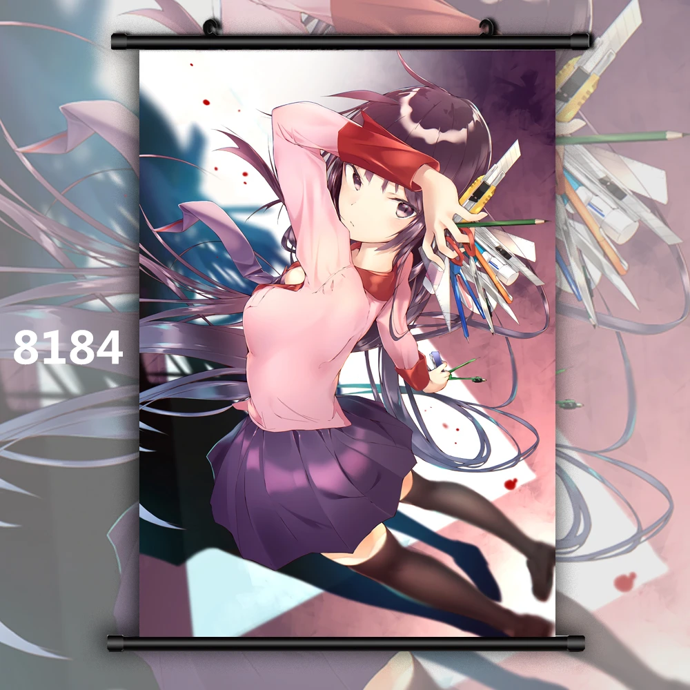 8184 Bakemonogatari Senjougahara Hitagi Sengoku Nadeko hanekawa Tsubasa Аниме Манга плакат в рулоне - Цвет: 8184
