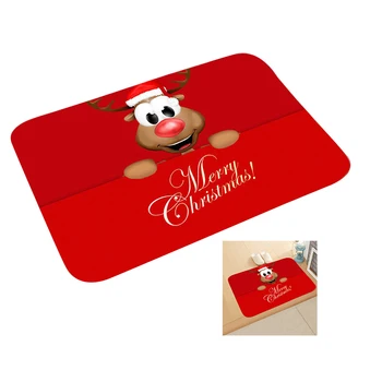 

Carpet New Year Christmas Doormat Soft Bathroom Floor Pad Anti-Slip Floor Mat