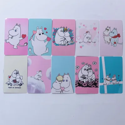 Moomin с мультипликационным рисунком стикер игрушка милый стикер водонепроницаемый muumi finland little my bus card стикер набор 10 штук стикер для телефона - Цвет: 5