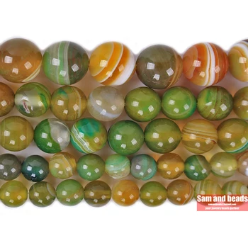 

AA Natural stone Malachite green lace stripe beads For Jewelry Making DIY Bracelet Necklace MGL30