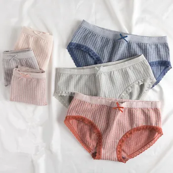 

Antibacterial Panties Women's Cotton Underwear Lace Briefs Mid Waist Sexy Ladies Underwear Comfort Intimates