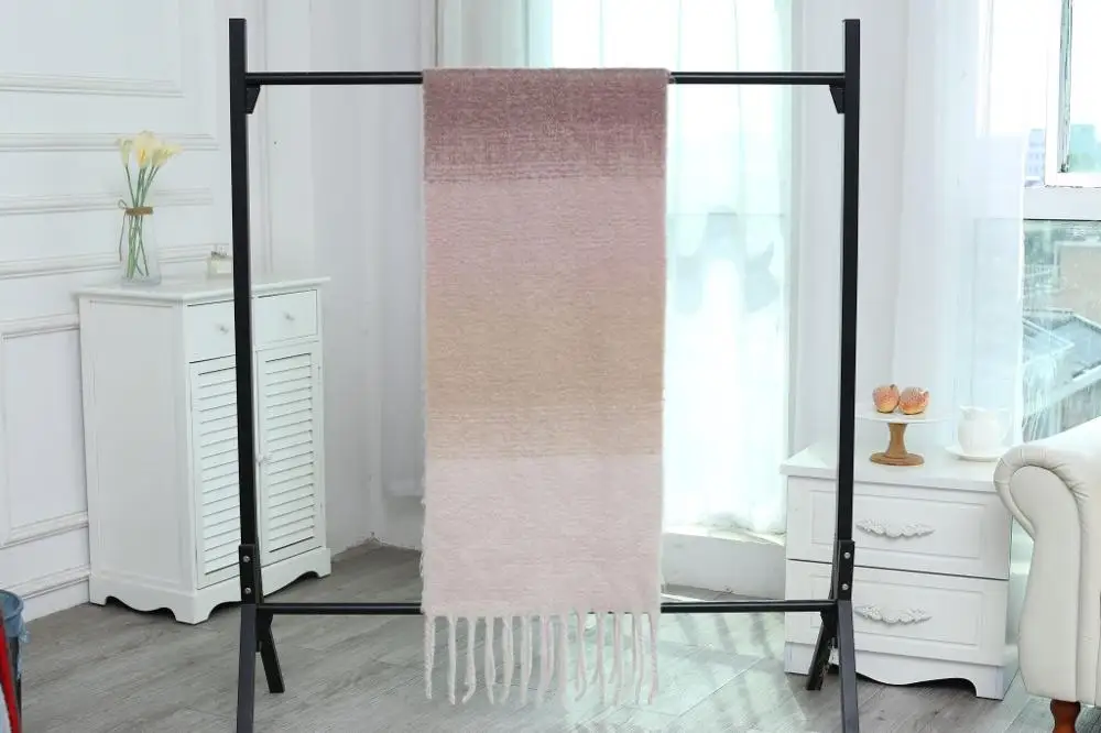 Striped beige scarf Роскошный брендовый ZA зимний шарф женские Лоскутные кашемировые шарфы обертывания шали Wram кисточки длинный палантин шарф-палантин шаль - Цвет: Striped beige scarf