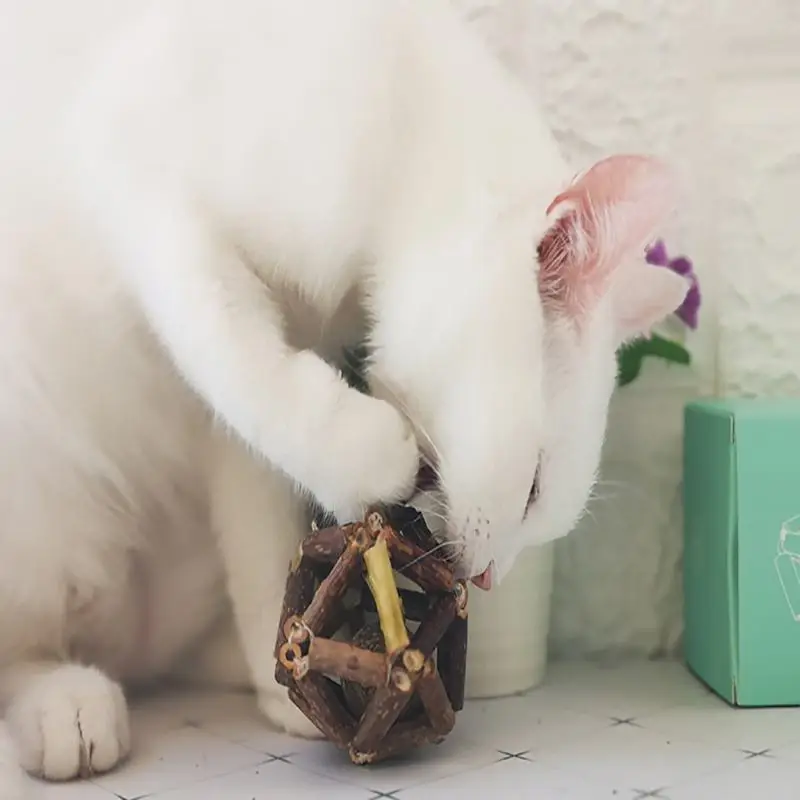 Игрушки для кошек ручной работы, шарики для кошек, мячи для кошек, игрушки из органического натурального серебра, молярная ветка для чистки зубов, товары для домашних животных