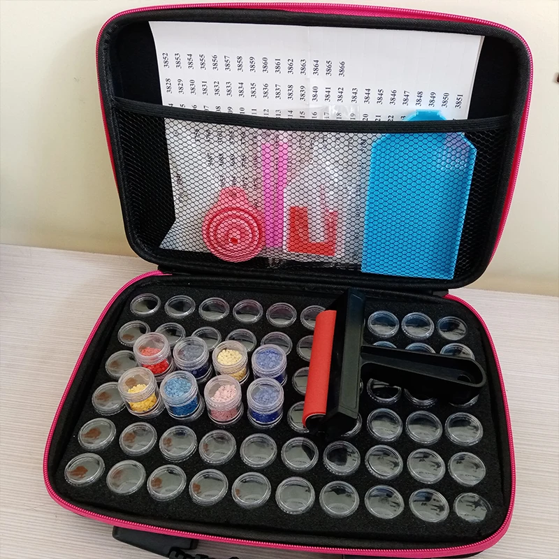 

Bottles 5D Diamond Painting Embroidery Rhinestone Accessories Tools Holder Storage Box Carry Case Container Hand Bag