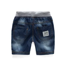 Джинсовые шорты из чистого хлопка для мальчиков; новые стильные летние детские джинсы из чистого хлопка; летние шорты для маленьких мальчиков