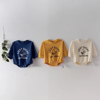 

Spring New Arrival Kids Letter Printed Hooded Romper