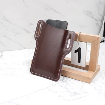 

Leather phone belt Waist Bag Phone Case for iPhone XR XS Max 8 Plus Pouch Cover Belt Clip Leather Case