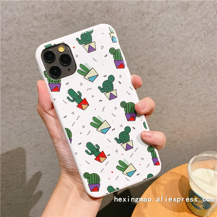 Карамельный цвет полосатый чехол для телефона в форме кактуса для iphone 11promax XR XSMAX чехол для iphone 6 7 8 Plus Мягкий ТПУ Стильный чехол s