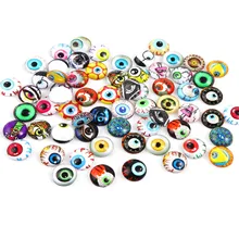 

20 PCs Glass Embellishments Round Flatback At Random Color Eye Pattern Spacer Findings For DIY Jewelr Making 8mm Dia