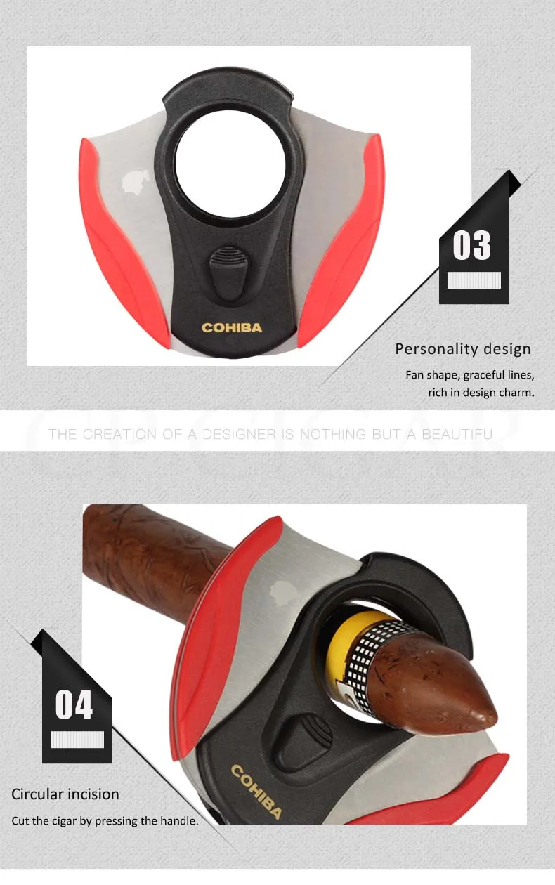 COHIBA резак металла сигары резак острое лезвие карманные нержавеющая сталь сигары резаки портативный табака резка W/Подарочная коробка