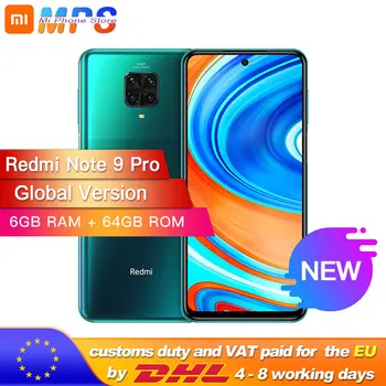 

Xiaomi Redmi Global Version Note 9 Pro 6GB 64GB/6GB 128GB NFC Smartphone Snapdragon 720G Octa Core 64MP Quad Camera 6.67" Screen