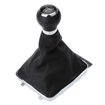 

Hot New Car Style Black 5 Speed Gear Shift Knob Stick Boot Gaiter Frame for VW Passat B6 for Cars
