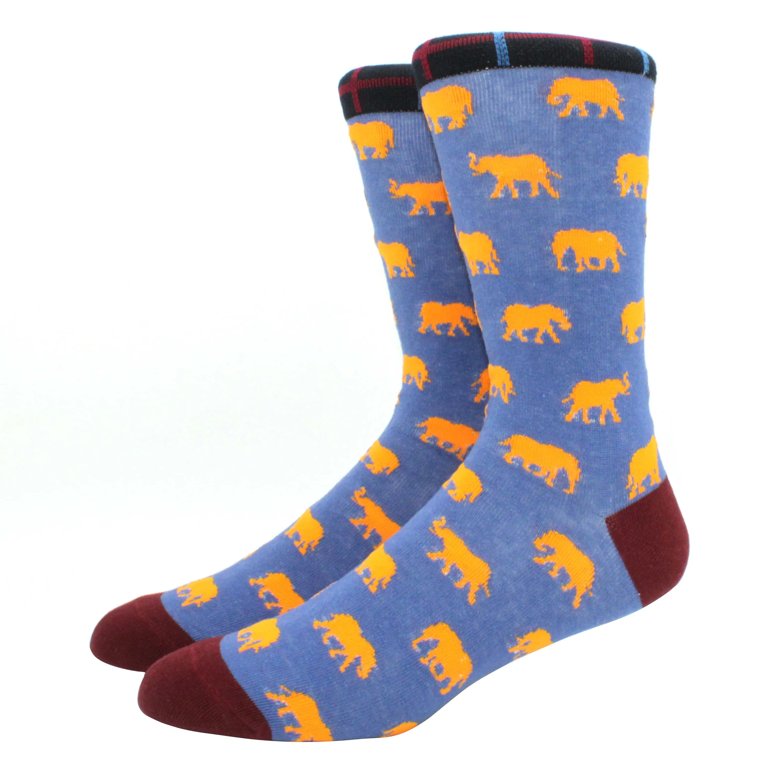 Vibrant Hiphop Cotton Men's Socks - Harajuku Fun Animal Design