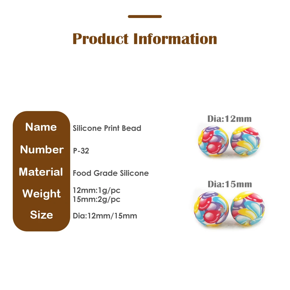 Chenkai 50PCS 15mm Red Ball Print Silicone Beads Baby Round Shaped Bead Teething BPA Free DIY Sensory Chewing Toys Accessories 33 H2c4d6af2839b4a32964db4f3d4c93883o