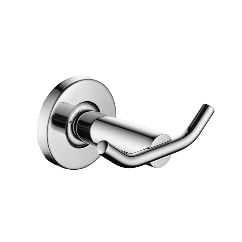 High Quality Hotel Bathroom Robe Hook 304 Stainless Steel Double Hanging  Wall Mounted Hooks Chrome