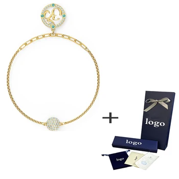 

SWA 2020 Exquisite New Om Stands For Boredom Calm Symbol SYMBOLIC LOTUS Full Bloom Lotus Bracelet Is The Best Gift For Women