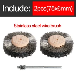 Premium Stainless Steel Brass Wire Wheel Brush Set for Polishing and Cleaning - 2 Pack (75mm stainless 2pcs)