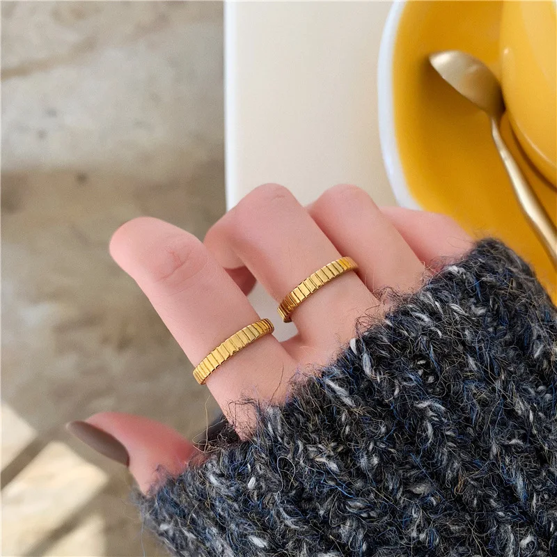 Waterproof Simple Gear Shape Woman Man Stainless Steel Fashion Personality 18k Gold Baroque Engagement Rings finger rings fashion rings engagement rings fashion ring stainless steel rings metal rings gold rings
