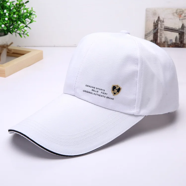 Longer eaves, baseball cap, fishing cap, couple sports travel cap, wider sunshade cap - Цвет: Белый