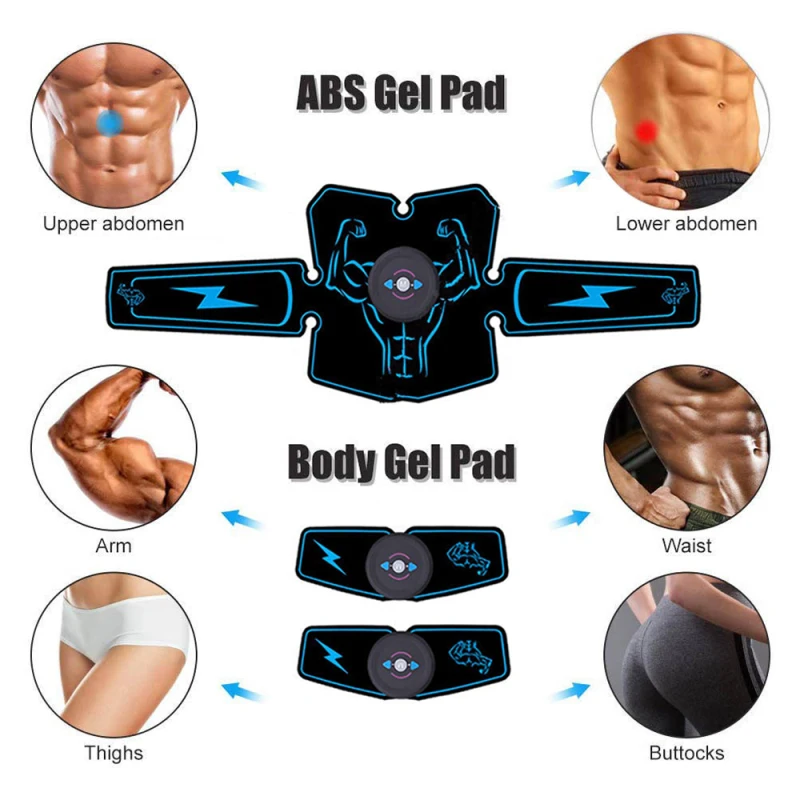 Skup USB akumulator elektryczny stymulator mięśni brzucha trener ABS Fitness masaż ciała EMS elektrostymulator Toner ćwiczenia