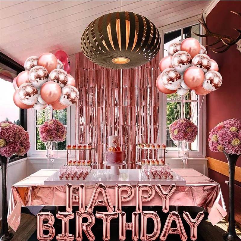 

2.7x1M Waterproof Foil Party Rose Gold Table Cloth Table Cover Rectangular Birthday Tablecloth Wedding Birthday Table Cloths