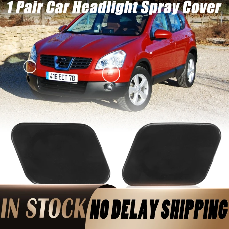 1 Pair Car Headlight Washer Spray Nozzle Cover Headlamp Cleaning Washer
