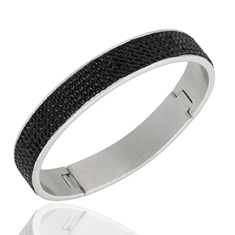 Женский браслет из нержавеющей стали с кристаллами|jewelry rack|bangle setbangle bracelet |