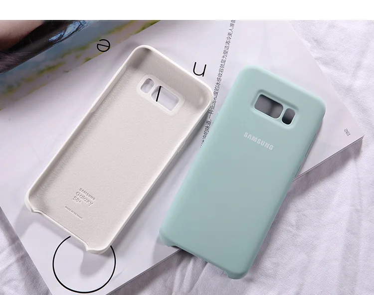 Для оригинальных samsung S8 S9 S10plus чехол жидкий силиконовый чехол шелковистый мягкий на ощупь защитный чехол для телефона