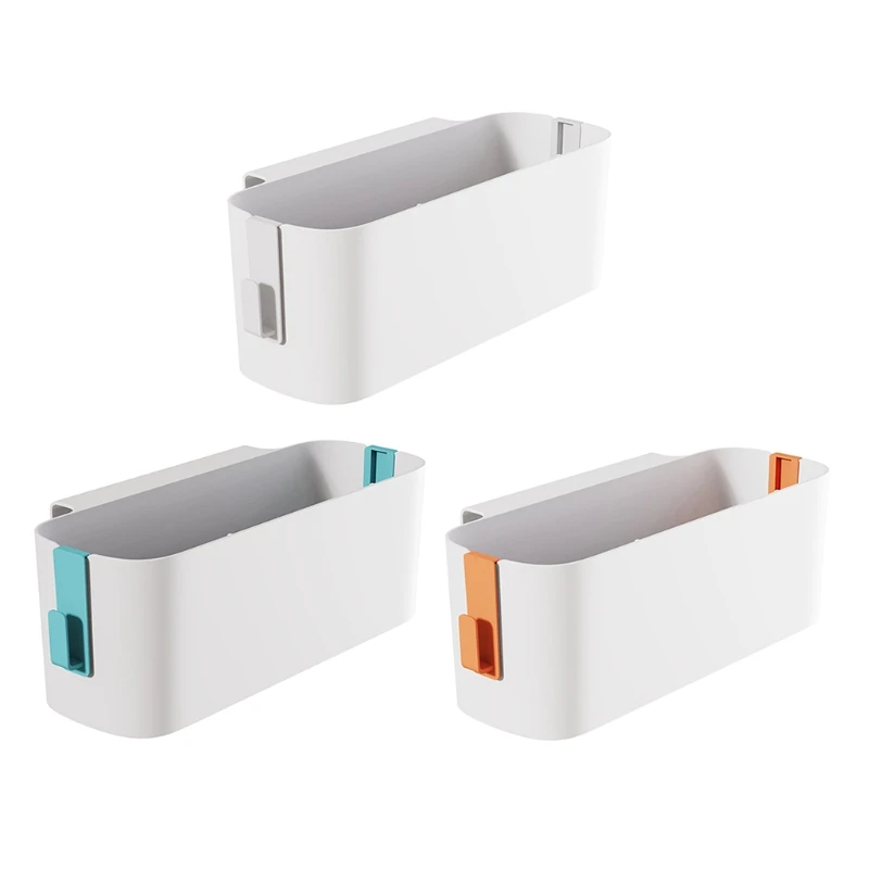 Bedside Plastic Storage Caddy With Removable Hook Hanging Basket