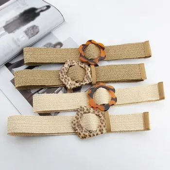 

2020 Vintage Braided Waist Belt Knitted Summer Dress Belts Round Smooth Buckle waist Strap Hand-Woven wide Belts for Women