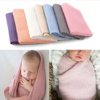 Newborn Baby Knitted Swaddle Wraps Receiving Blanket Infants Toddler Photography Props Photo Shooting Accessories 1