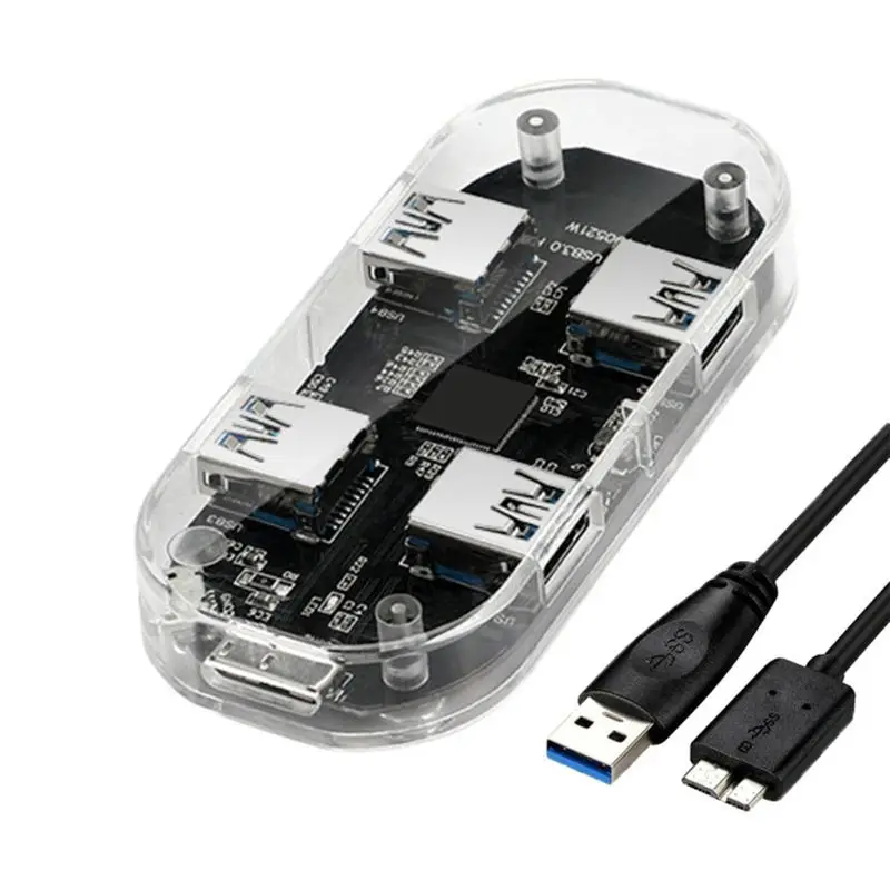 Прозрачный usb-хаб 4 Порты USB3.0 сплиттер адаптер для ноутбука U диск мобильных телефонов