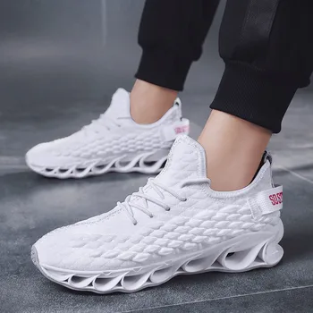 

2020 Spring Autumn Men Running Shoes Knit Upper Breathable Cushioning Sport Shoes Men Comfortable Outdoor Walking Sneakers