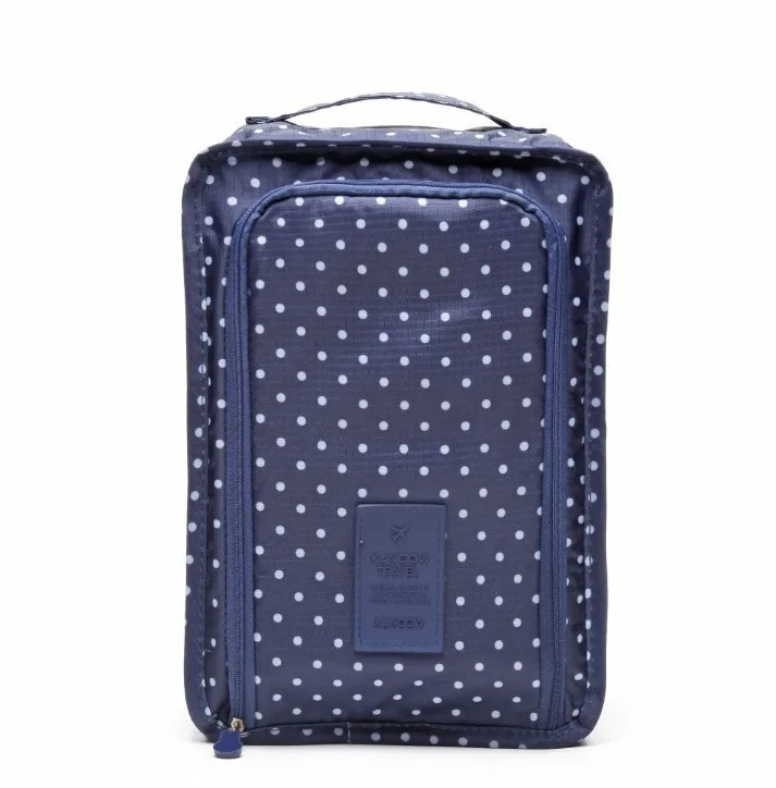 Snailhouse Waterproof Dustproof Travel Shoe Storage Bag Nylon Shoe Organizer Foldable Portable Storage Underwear Sock Handle Bag - Цвет: Blue