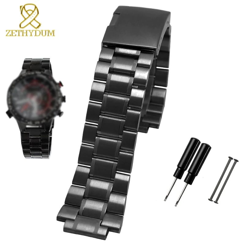 Ремешок из нержавеющей стали для часов timex T2N720 T2N721 T2N739 серебристый черный браслет