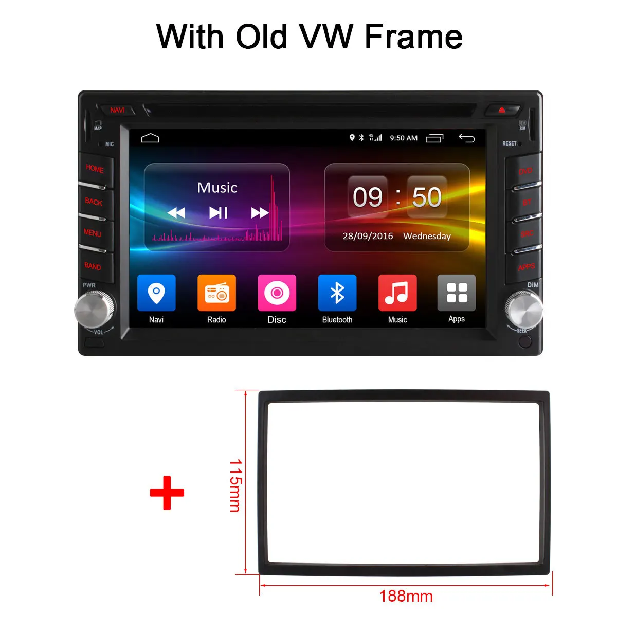 Ownice C500 Android 6,0 Octa 8 Core 2G ram 2 от автомобиля DVD плеер с gps-навигатором видео монитор для универсального BT 4G SIM LTE сети - Цвет: with old vw frame