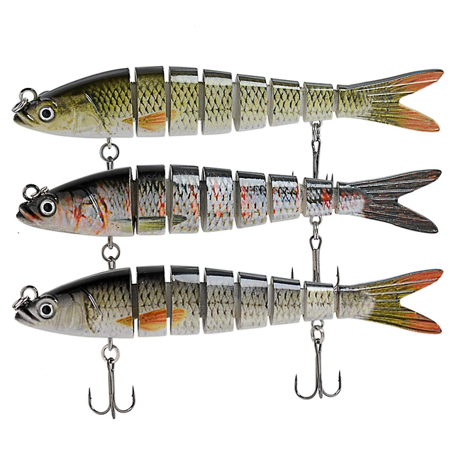 Cibisong 3pcs Bass Fishing Lure Multi Jointed Lures For Bass