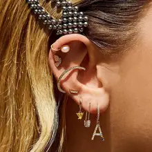 Хрустальные безопасные клипсы, серьги с геометрическим отверстием, металлические серьги-гвоздики в виде цветка, набор аксессуаров для женщин