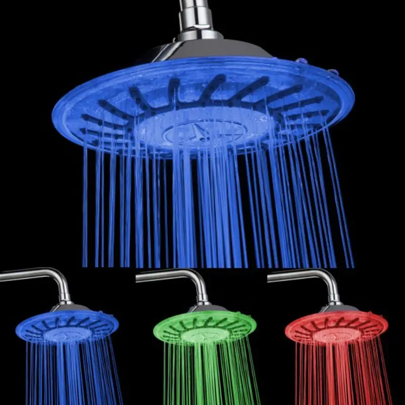 Ванная комната Насадки для душа LEDShower Контроль Температуры Три-Цвет лампа Цвет изменения
