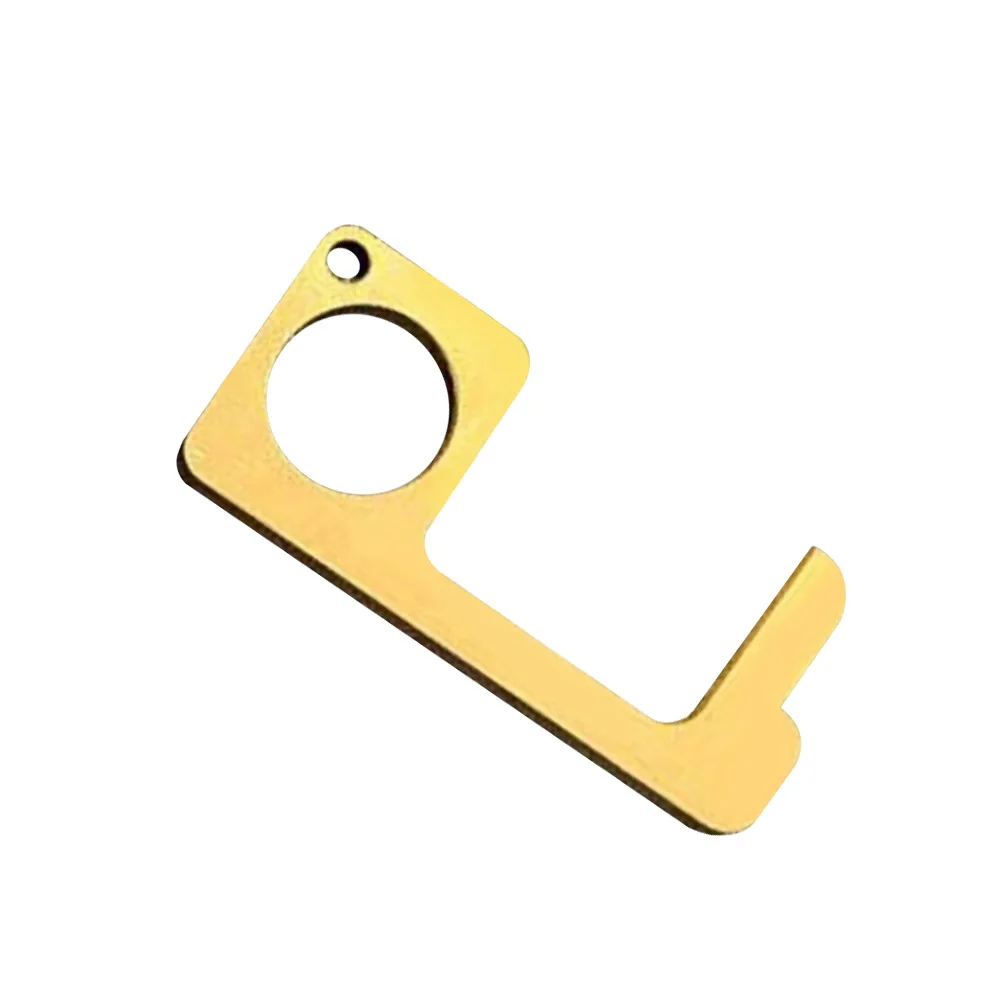 

Hygiene Hand Antimicrobial Brass Edc Door Opener Portable Elevator Tool Door Handle Key For Home Non Contact Safety Tools