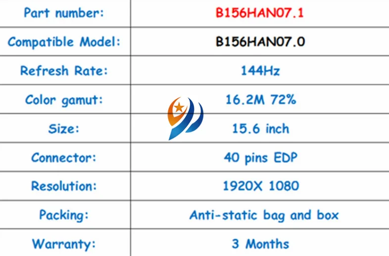 144 Гц ноутбук ЖК FHD ips экран B156HAN07.1 B156HAN07. 0 40PIN 1920*1080