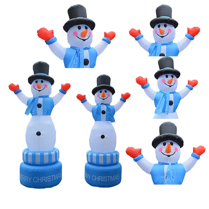 7 футов, Рождественский надувной снеговик, Самонадувающийся, с надписью «Merry Christmas», светодиодный фонарь, наружное украшение для двора