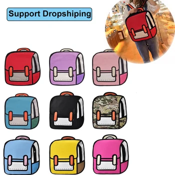 

Fashion 3D Cartoon Backpack Cute Mummy Diaper Bags 2D Drawing Women Backpack Student Bag Comic Travel Baby Nappy Bag Organizer