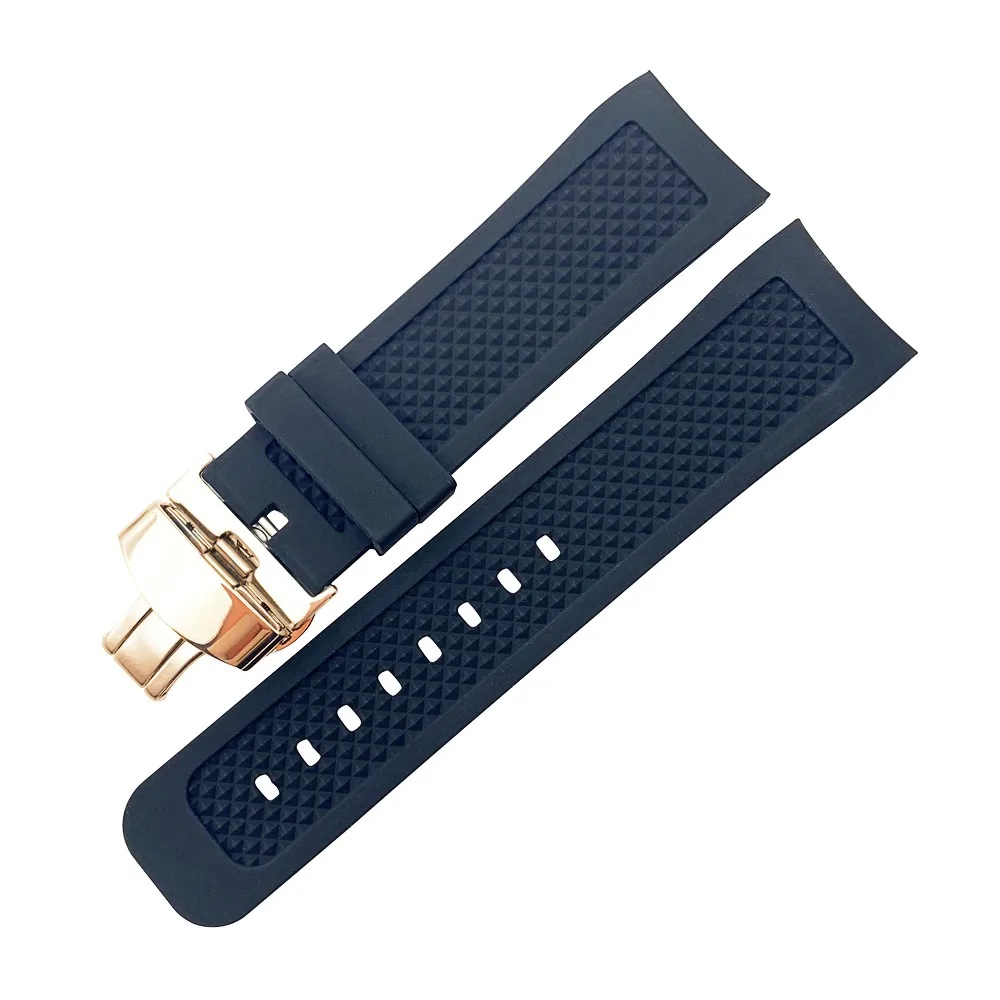 black rose clasp Ремешок для часов Arc Edge, резиновый ремешок, браслет с дугой, ремешок для часов и складная застежка для Casio, для Seiko, сделай сам, сменный - Цвет ремешка: black rose clasp